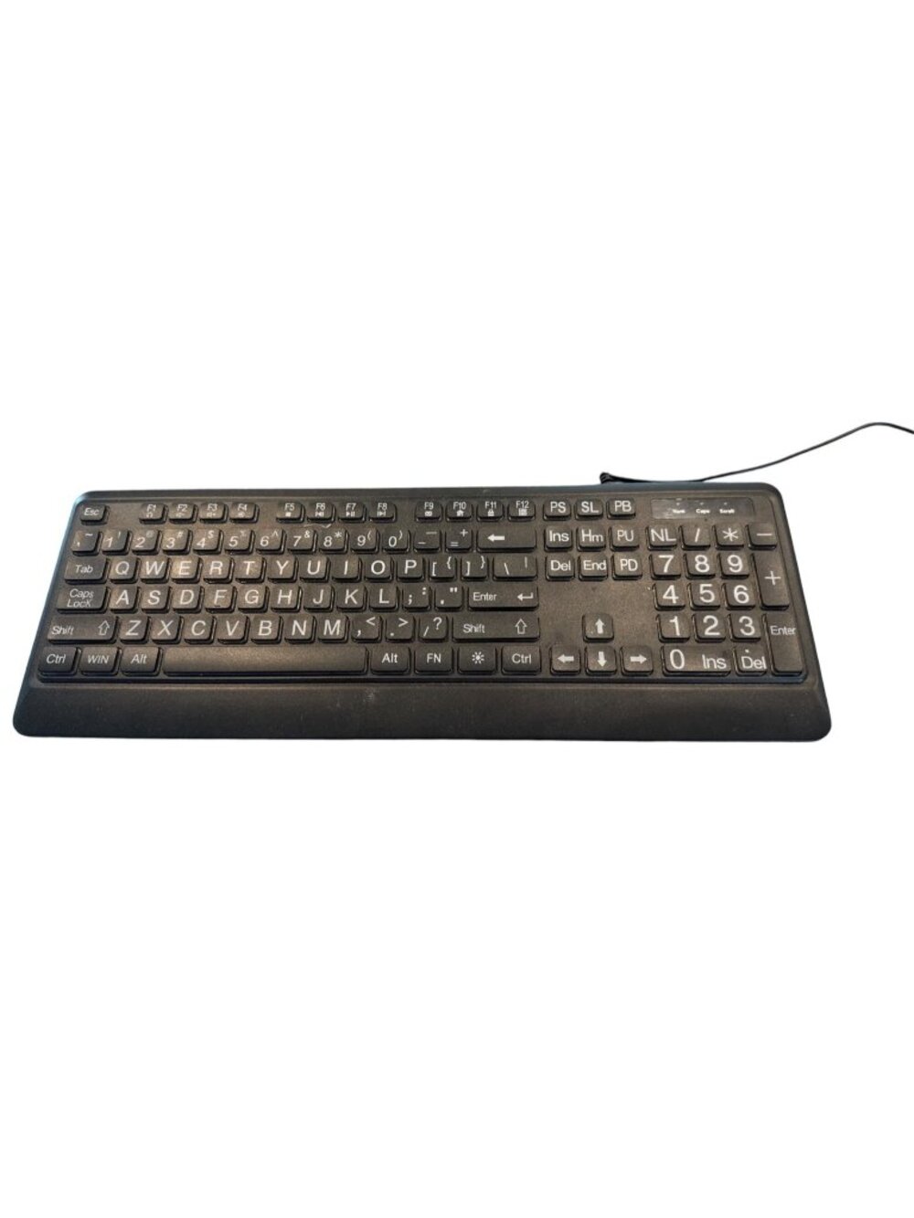 Wired Backlit 104-Key Keyboard With Numeric Keypad USB Connection Black